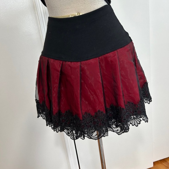 Victorian Goth Punk Fit & Flare Pleated Skirt - Picture 9 of 16